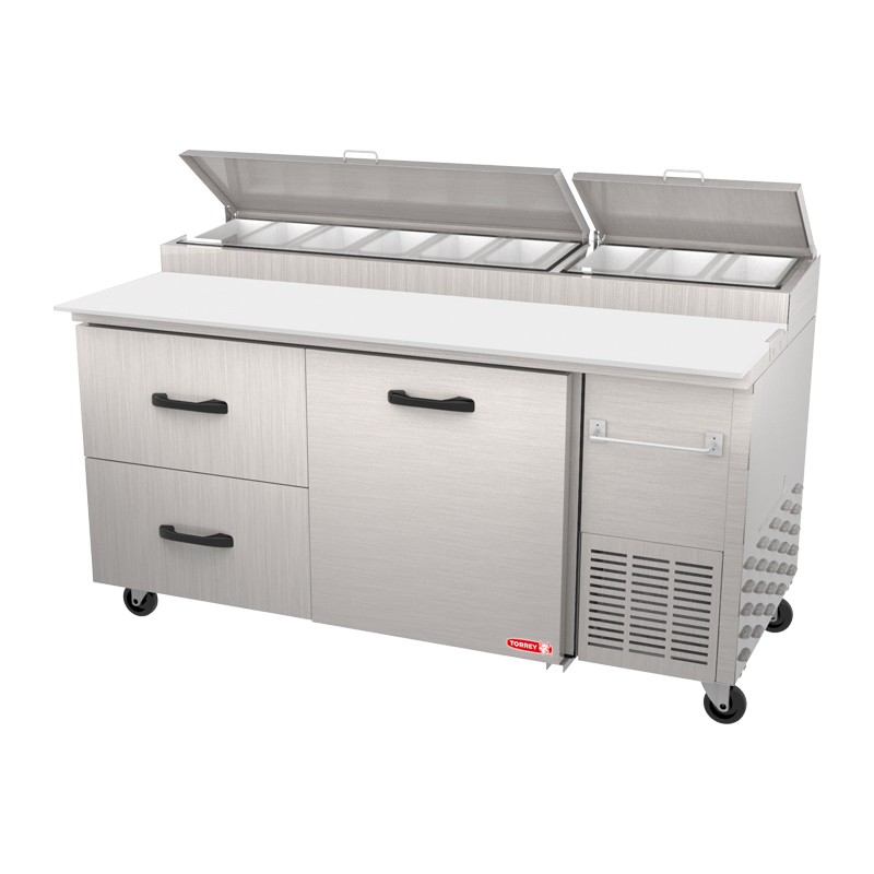 PPT67-21R1S Mesa fría para preparación de alimento 2 Cajones + 1 Puerta 586L Torrey