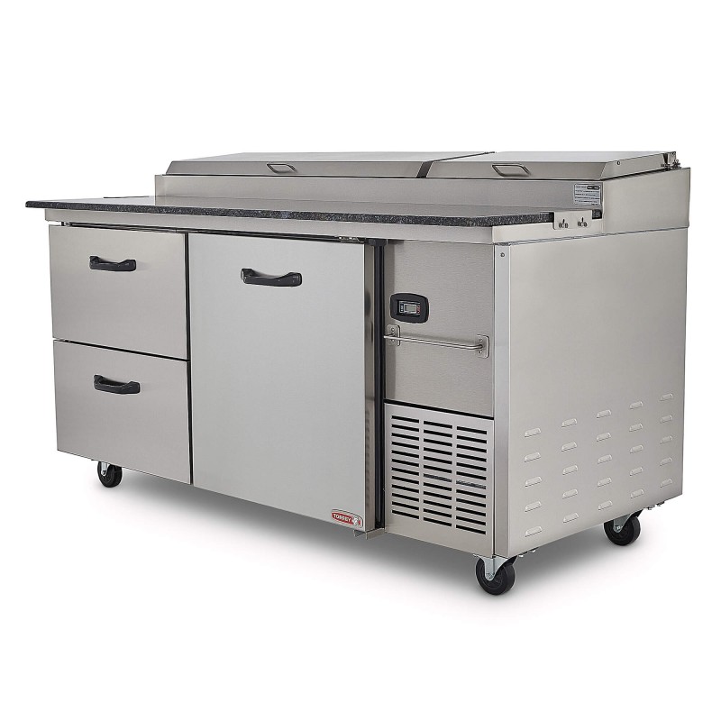 PTP21 MESA FRÍA PARA PREPARACIÓN DE ALIMENTOS DE 1 PUERTA + 2 CAJONES + 1 Puerta 22.45 Pies Torrey