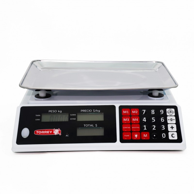 SXE40-LC Báscula Digital, Memoria de Precios, Función de Caja Registradora – Contadora, Pantalla Doble Vista 40kg Torrey